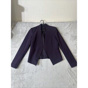 Theory Women’s Size 0 Purple Open Front Virgin Wool Blazer Career Jacket